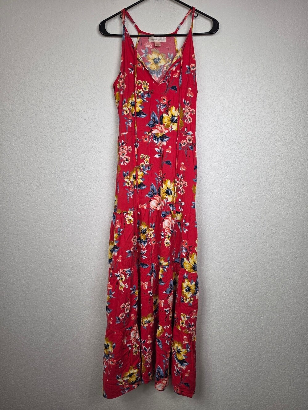 Anthropologie Band of Gypsies Red Floral Maxi Dress Small